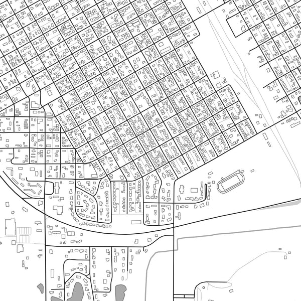 Beardstown Illinois Map Print in Classic Style Zoomed In Close Up Showing Details