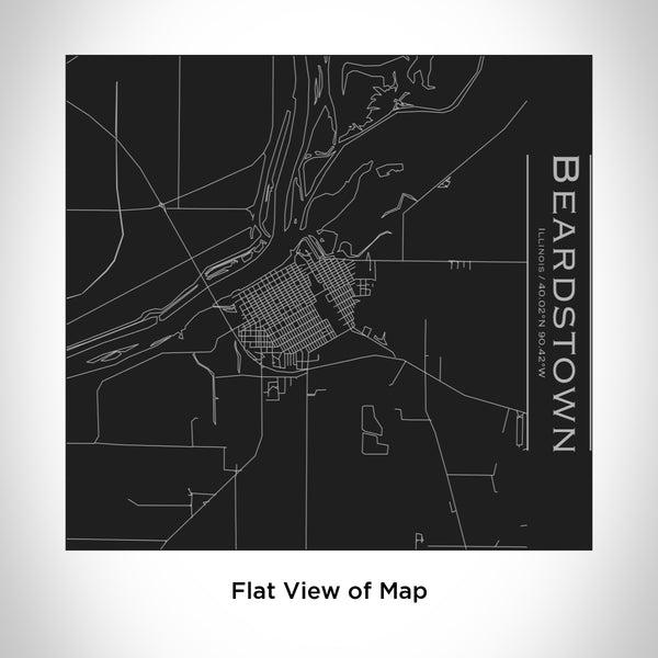 Rendered View of Beardstown Illinois Map Engraving on 17oz Stainless Steel Insulated Tumbler in Black