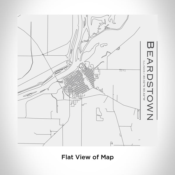 Rendered View of Beardstown Illinois Map Engraving on 17oz Stainless Steel Insulated Tumbler in White