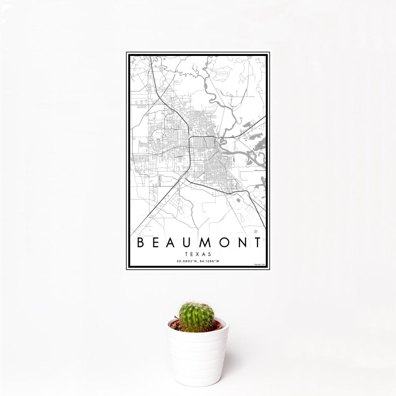 Beaumont - Texas Classic Map Print