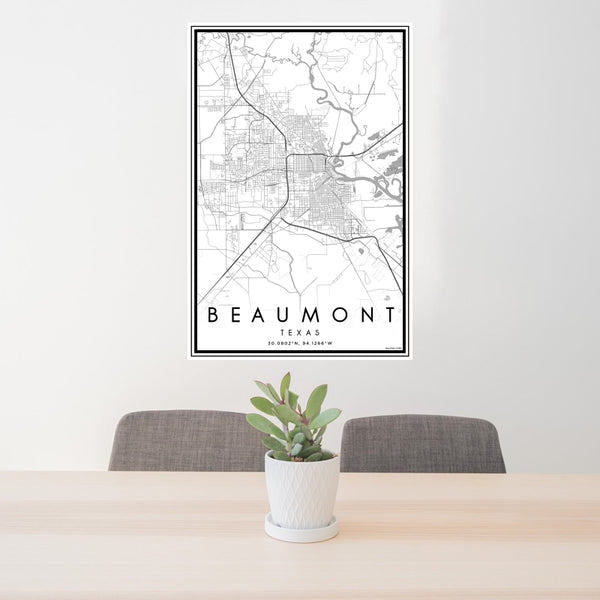 Beaumont - Texas Classic Map Print
