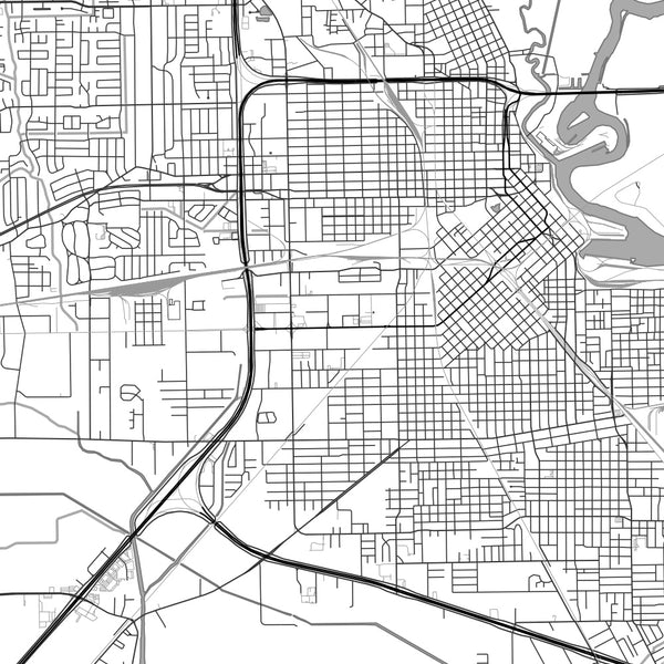 Beaumont - Texas Classic Map Print