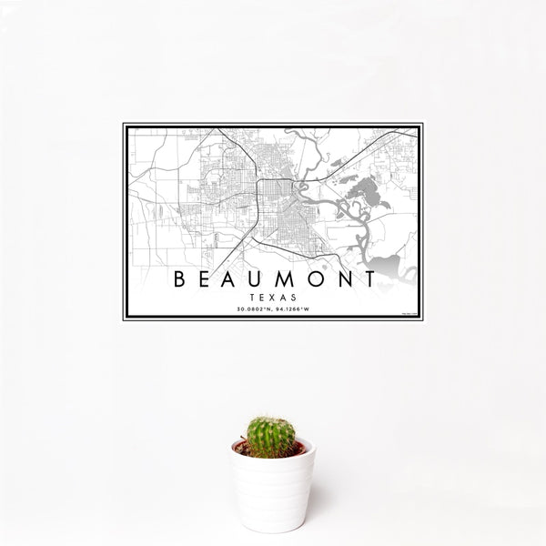 Beaumont - Texas Classic Map Print