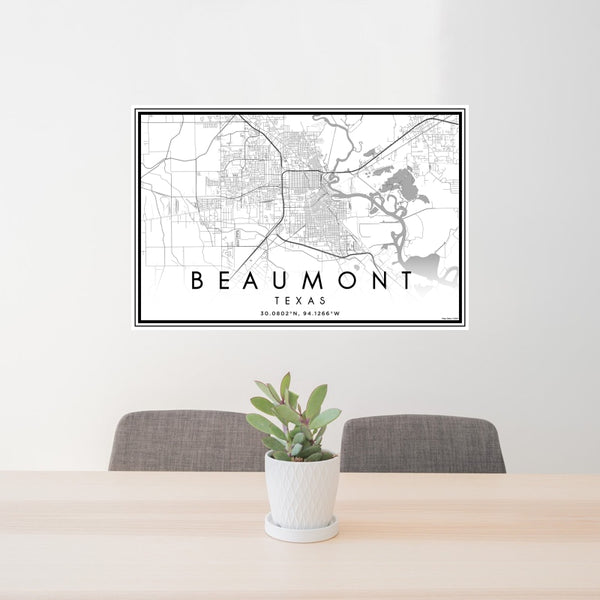 Beaumont - Texas Classic Map Print