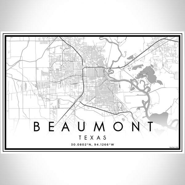 Beaumont - Texas Classic Map Print