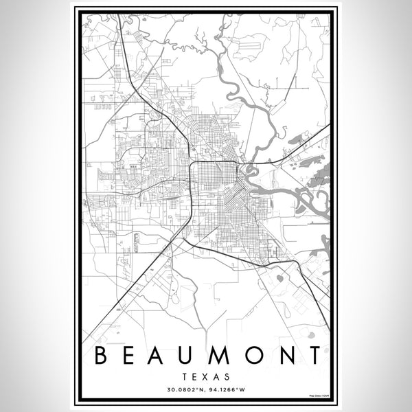 Beaumont - Texas Classic Map Print
