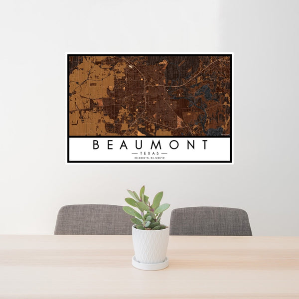 Beaumont - Texas Map Print in Ember