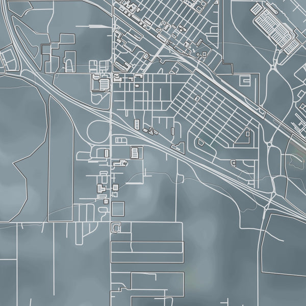 Belgrade Montana Map Print in Afternoon Style Zoomed In Close Up Showing Details