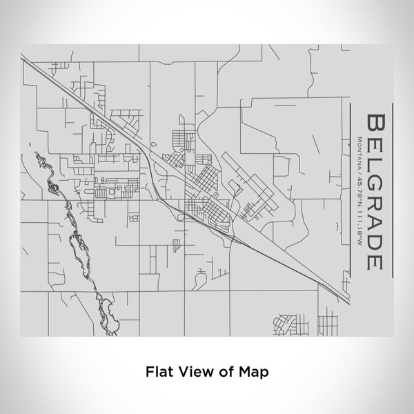 Rendered View of Belgrade Montana Map Engraving on 20oz Stainless Steel Insulated Bottle with Bamboo Top