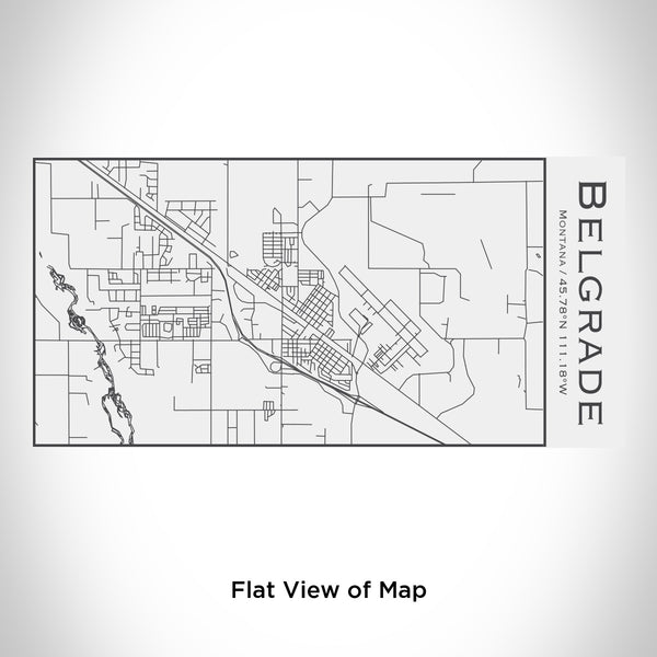 Rendered View of Belgrade Montana Map Engraving on 17oz Stainless Steel Insulated Cola Bottle in White