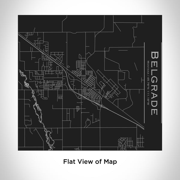 Rendered View of Belgrade Montana Map Engraving on 17oz Stainless Steel Insulated Tumbler in Black