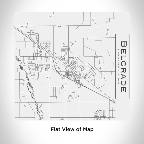Rendered View of Belgrade Montana Map Engraving on 17oz Stainless Steel Insulated Tumbler in White