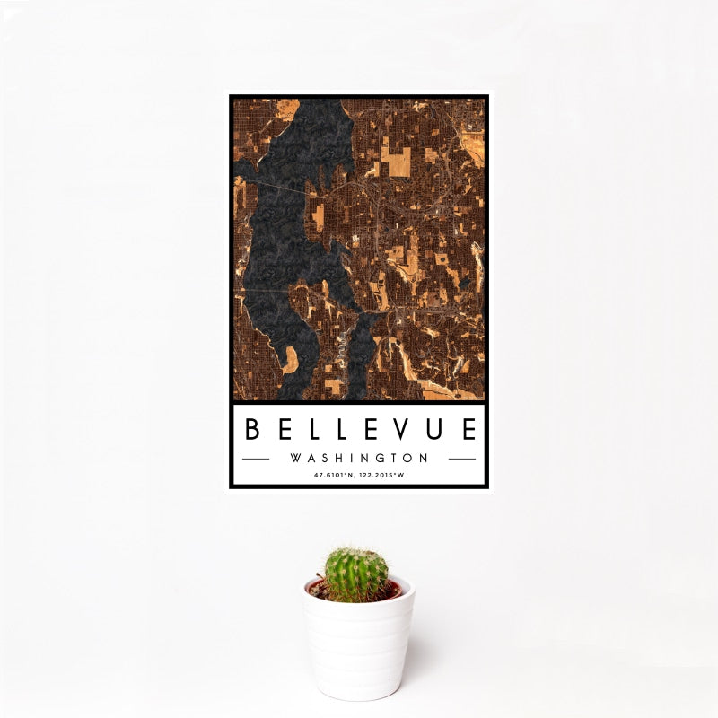 Bellevue - Washington Map Print in Ember
