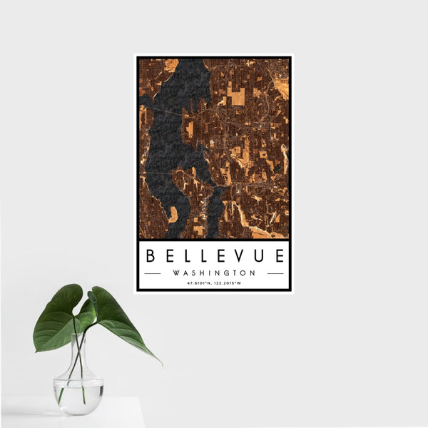 Bellevue - Washington Map Print in Ember