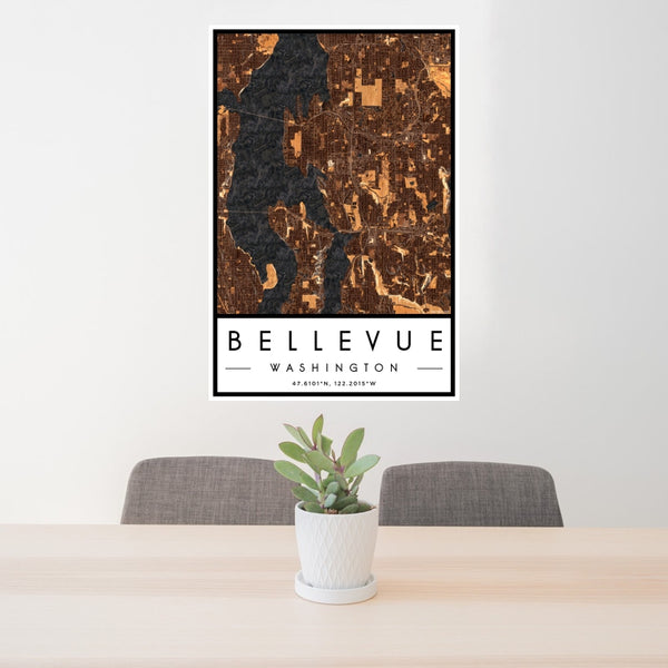 Bellevue - Washington Map Print in Ember