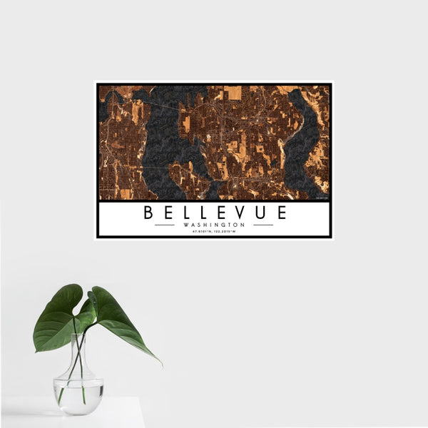 Bellevue - Washington Map Print in Ember