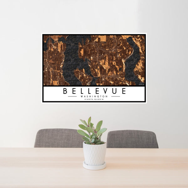 Bellevue - Washington Map Print in Ember