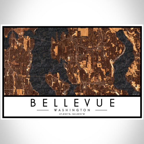 Bellevue - Washington Map Print in Ember