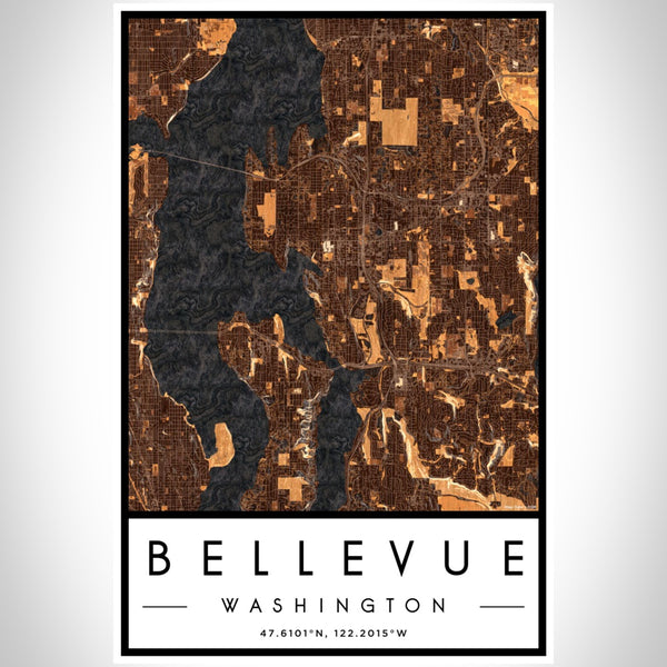Bellevue - Washington Map Print in Ember