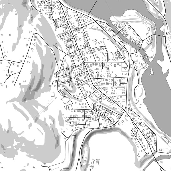 Bellows Falls Vermont Map Print in Classic Style Zoomed In Close Up Showing Details