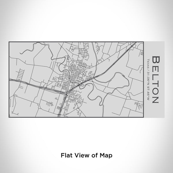 Rendered View of Belton Texas Map Engraving on 17oz Stainless Steel Insulated Cola Bottle