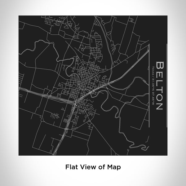 Rendered View of Belton Texas Map Engraving on 17oz Stainless Steel Insulated Tumbler in Black