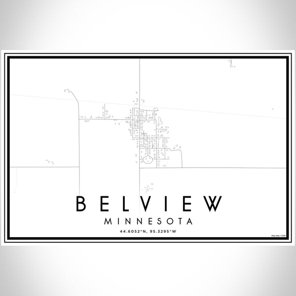 Belview Minnesota Map Print Landscape Orientation in Classic Style With Shaded Background