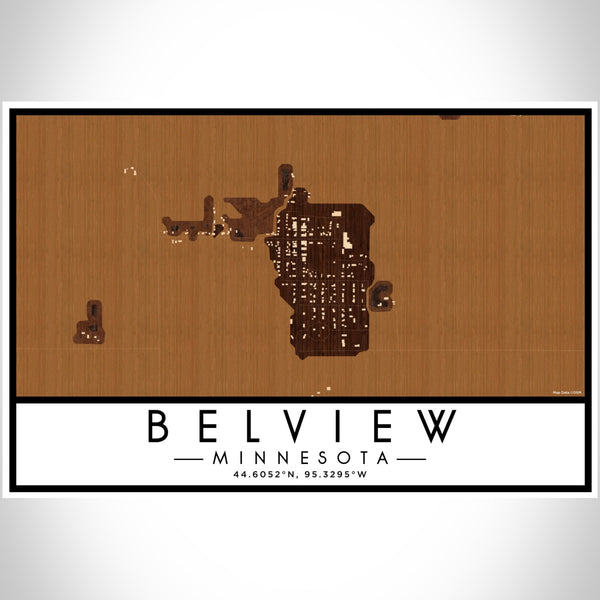 Belview Minnesota Map Print Landscape Orientation in Ember Style With Shaded Background