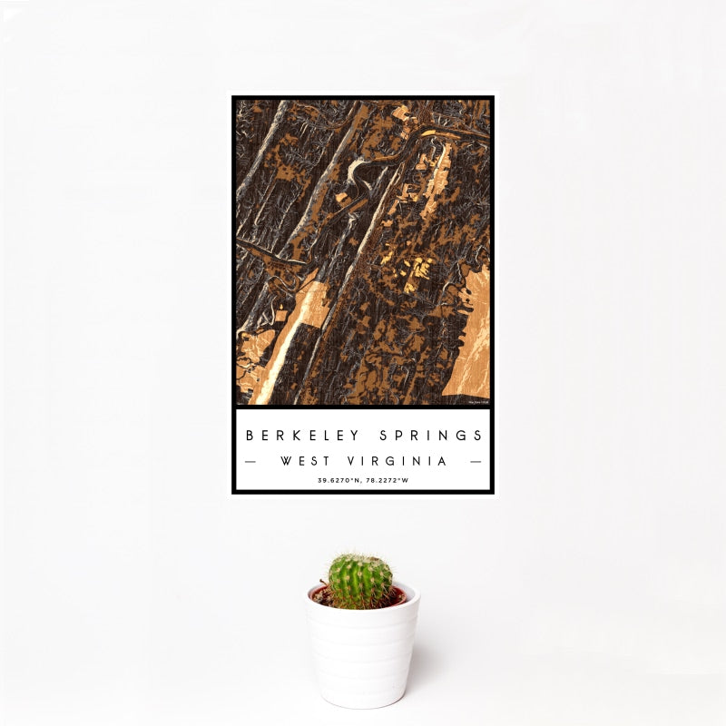Berkeley Springs - West Virginia Map Print in Ember