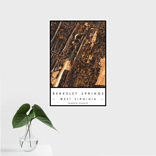 Berkeley Springs - West Virginia Map Print in Ember