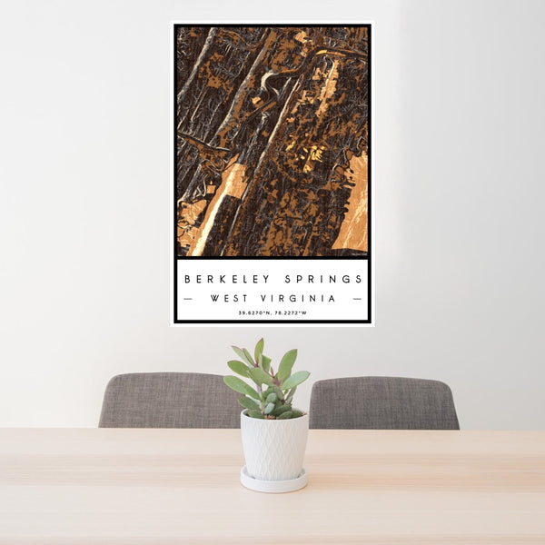 Berkeley Springs - West Virginia Map Print in Ember