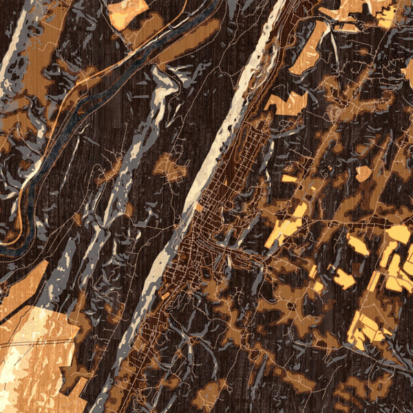 Berkeley Springs - West Virginia Map Print in Ember