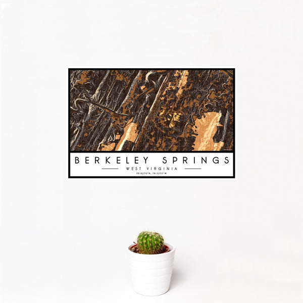 Berkeley Springs - West Virginia Map Print in Ember