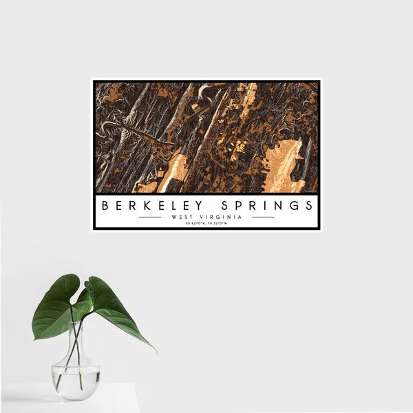 Berkeley Springs - West Virginia Map Print in Ember