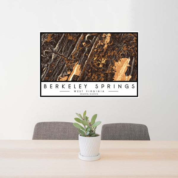 Berkeley Springs - West Virginia Map Print in Ember