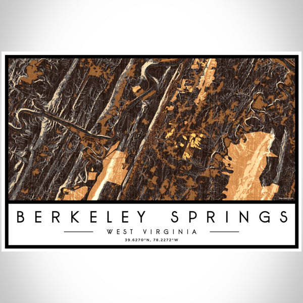 Berkeley Springs - West Virginia Map Print in Ember