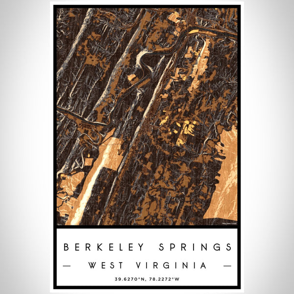 Berkeley Springs - West Virginia Map Print in Ember