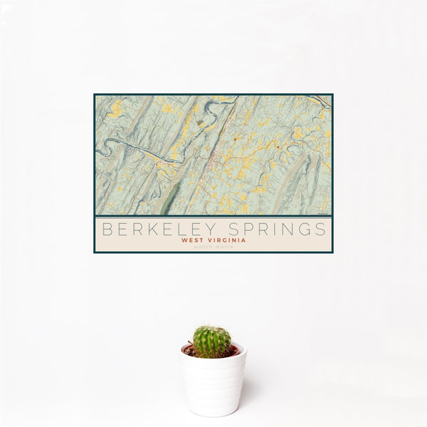 Berkeley Springs - West Virginia Map Print in Woodblock