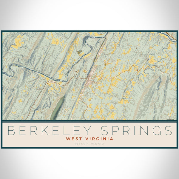 Berkeley Springs - West Virginia Map Print in Woodblock