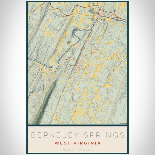 Berkeley Springs - West Virginia Map Print in Woodblock