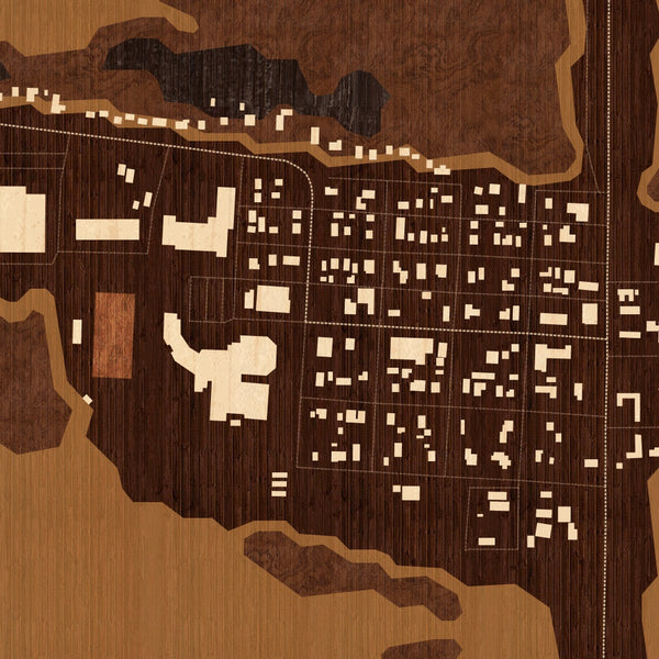 Big Piney Wyoming Map Print in Ember Style Zoomed In Close Up Showing Details