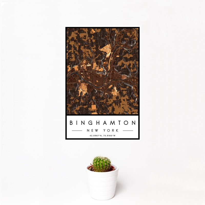 Binghamton - New York Map Print in Ember