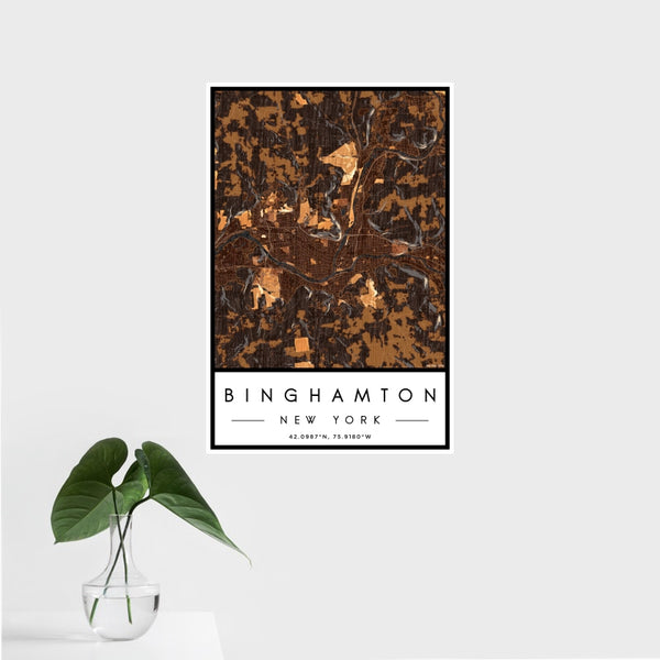 Binghamton - New York Map Print in Ember