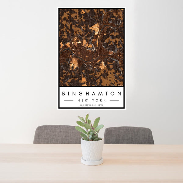Binghamton - New York Map Print in Ember