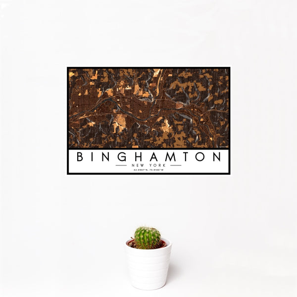 Binghamton - New York Map Print in Ember