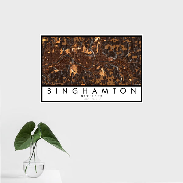 Binghamton - New York Map Print in Ember