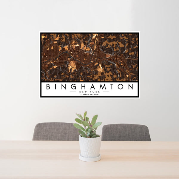 Binghamton - New York Map Print in Ember
