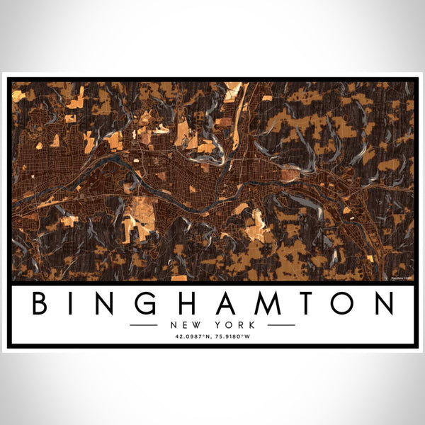 Binghamton - New York Map Print in Ember