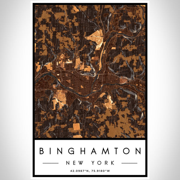 Binghamton - New York Map Print in Ember