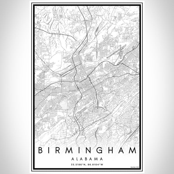 Birmingham - Alabama Classic Map Print